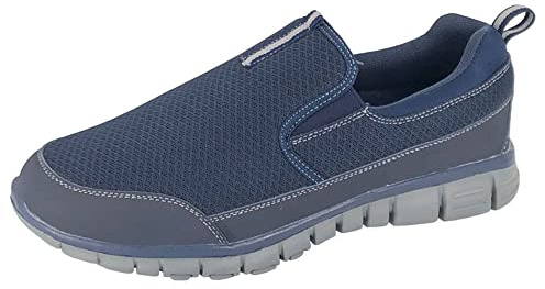 MENS DEK NEPTUNE SUPER LIGHTWEIGHT MEMORY FOAM NAVY BLUE SLIP ON SHOES T875C KD-UK 6 (EU 39)