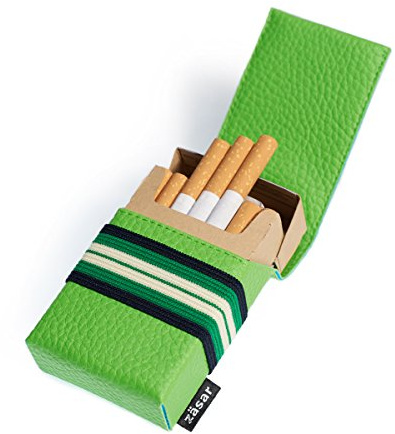 FLAPCASE N°1 • FRISBEE • Designer Zigarettenetui, Made in Austria, Gummiband, Leder vegan Zigarettenbox für 19, 20, 21 Packungen, regular King-Size