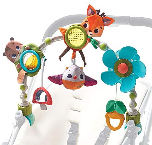 Tiny Love Musical Nature Stroll Activity Arch, 0+ Monate, Kinderwagen Bogen mit Tierspielzeug, Spielbogen mit Spielfiguren, passt zu den meisten Kinderwagen, Into the Forest
