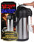 Cresimo 2.2L Airpot Thermal Coffee Carafe, Keeps Beverages Hot for 12 Hrs & Cold for 36 Hrs Stainless Steel Dispenser, Easy One-Handed Dispensing for Office, Home, Party, Easy to Clean Hot Water Flask