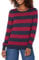 Amazon Essentials Women's Long-Sleeve Lightweight Crewneck Jumper (Available in Plus Size), Burgundy Navy Rugby Stripe, XS