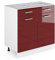 Vicco Küchenunterschrank R-Line, Bordeaux Hochglanz/Weiß, 80 cm ohne Arbeitsplatte