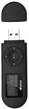 Reproductor MP3, reproductor MP3 USB con radio FM, grabadora de voz, reproductor de música idoooz U2 de 8 GB, compatible con un botón para grabación (negro)