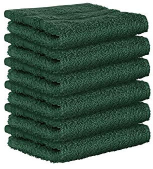 6 Stück Premium Frottee Waschandschuhe 15x21 cm in dunkelgrün von StickandShine in 500g/m² aus 100% Baumwolle