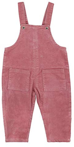 Camilife bebé Bambini Unisex Salopette in Velluto a Coste Pantaloni con Bretelle per 1-4 Anni Vintage Retro per Primavera Autunno - Rosa retrò Taglia 80
