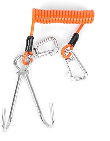 AMONIDA Gancio da Sub, Gancio da Sub in Acciaio Inossidabile, deriva da Pesca con Corda Anti-smarrimento per Immersioni in Grotta in Corrente(Orange)