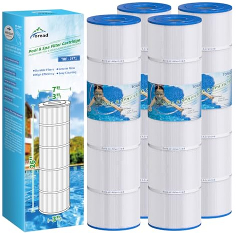 TOREAD Filtro de Piscina CCP420 sustituye a Pentair Clean and Clear Plus 420, PCC105-PAK4, Ultral-A6, Unicel C-7471, R173576, Filbur FC-1977, 817-0106, 178584, 570-0425, 4X105 pies Cuadrados.