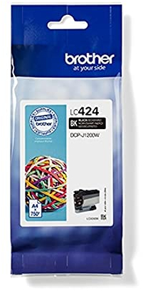 Brother Original LC-424BK Tintenpatrone Schwarz DCP-J1200DW (750 Seiten nach ISO Standard 24711), LC424BK