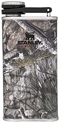 Stanley x Mossy Oak® Classic Flask 8oz with Never-Lose Cap, Wide Mouth Stainless Steel Hip Flask for Easy Fill & Pouring, Insulated BPA Free Leak-Proof Flask