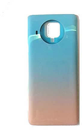 Lot de 2 housses de batterie + double face compatible avec XIAOMI MI MI 10T LITE 5G / M2007J17G verre arrière arrière coque arrière + autocollant (pour or (bleu clair/rose)