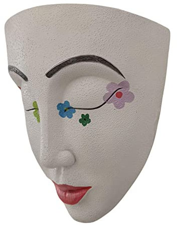 Voiakiu Jardinière Murale Head - tête Murale - Cactus succulente Mignonne avec Trou Drainage, Pot Mural, Vase à Fleu créatif pour décoration extérieure