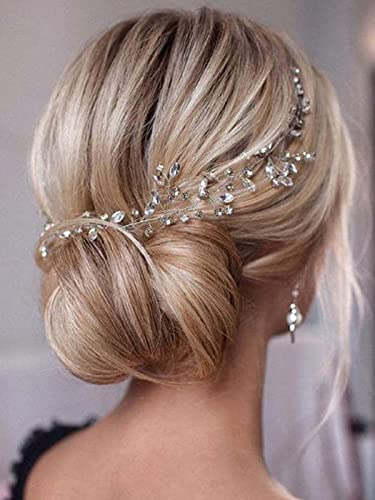 Bufenia Braut Hochzeit Strass Haarrebe Braut Silber Haarteil Kristall Stirnband Haarschmuck