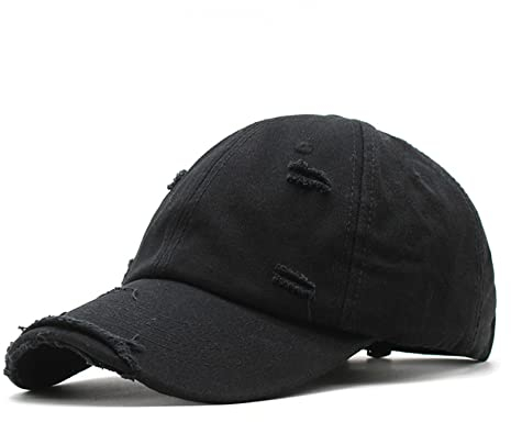 Durio Basecap Damen Baseball Cap Herren Kappe Vintage Unisex Freizeit Baumwolle Sonnenschutz Verstellbar Waschbar Outdoor Erwachsenen Schwarz