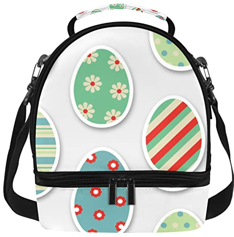 Bolsa de almuerzo de dos pisos con aislamiento lonchera impermeable enfriador térmico bolsa grande Eastereggs_02