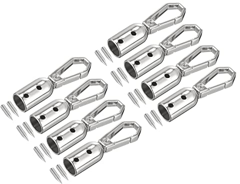 sourcing map Endkappe für Kordel 8Stk. 0,43/11mm Trommel Perlen Terminatoren Silberton