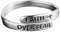 LOSOO Verstellbare Ringe, Vintage Inspirierender Faith Over Fear Ring, Ermutigung Geburtstag Abschlussgeschenke Für Mädchen Jungen