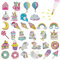AUAUY 32 PCS Diamant Painting Kinder Set, DIY Diamant Malerei Aufkleber, 5D Diamant Painting Bilder Sticker mit Werkzeug, Niedlich Diamond Painting Bilder für Kinder Spielzeug Geschenke (Einhorn)