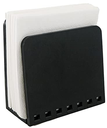 Portatovaglioli in bambù, regolabile in legno, per sala da pranzo, picnic, tavolo da cucina per interni ed esterni, dispenser per tavolo (Nera)