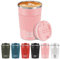 WETOWETO 380ml isolierte Kaffeetasse, auslaufsicherer Reise-Kaffeebecher, Vakuum-Edelstahl-Kaffeebecher mit Deckel, tragbarer Thermobecher, wiederverwendbare Kaffeetasse (rosa)