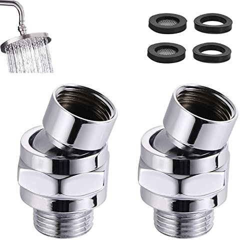 2 Stück Duschkopf Adapter, Verstellbar Schwenkkopf, Duschkopf Regendusche Kugelgelenk, Kugelgelenkadapter, Duschkopf Kugelgelenkadapter, Handbrause Adapter, zum Anschluss von Duschköpfen