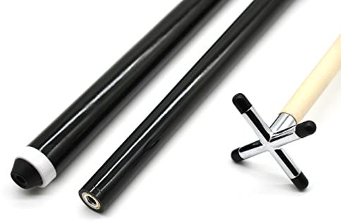 BILMAG Billard Zubehör Cue Queue Brücke Queuebrücke Oma Chrom + Holzstiel 145cm 2-TLG (Cross Chrom + Plastikfüßen)