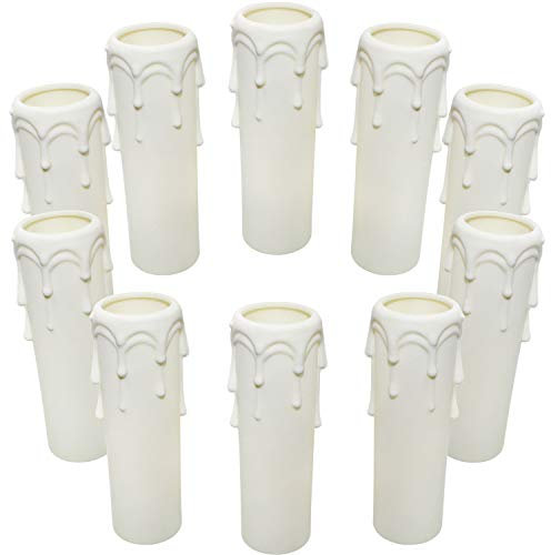 10 Pack Candle Drip Sleeves 3.93 x 0.11 inch White Plastic Candle Drips Plastic for Chandelier Wall Light Pendant Light Fittings Christmas Decoration