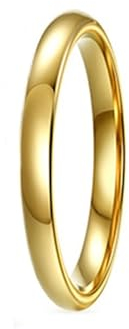 Homxi Wolfram Ringe Herren Damen mit Gravur,Rund Poliert 2MM Herren Gold Ring Herren Große 72 (22.9)