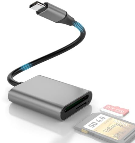 JMT USB3.1 Kartenleser SD4.0 Dash Cam TFMicroSD Cardreader CR345 kompatibel mit Canon Kamera Speicherkarte SD SDHC SDXC UHS-II