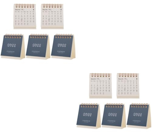 Lurrose 10 Stück 2022 Tischkalender 2022 Feiertags-tischkalender Desktop-flip-kalender Mini-tischkalender 2021 Standkalender Kleiner Tischkalender Halterung Muschelschale Umblättern Papier