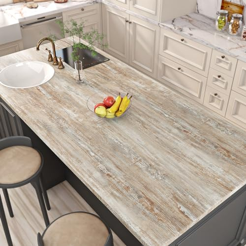 Livelynine Carta Adesiva per Mobili Legno Cucina Top Impermeabile Pellicola Adesiva per Mobili Legno Chiaro Tavolo Scrivania Carta da Parati Effetto Legno Carta Parati Adesiva Muro Soggiorno 40CMx2M
