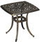 Outsunny Outdoor Garden Table with 38mm Dia. Umbrella Hole, Cast Aluminium Patio End Table with Anti-slip Foot Pads for Garden, Patio, Balcony, 54 x 52.5cm, Bronze Tone