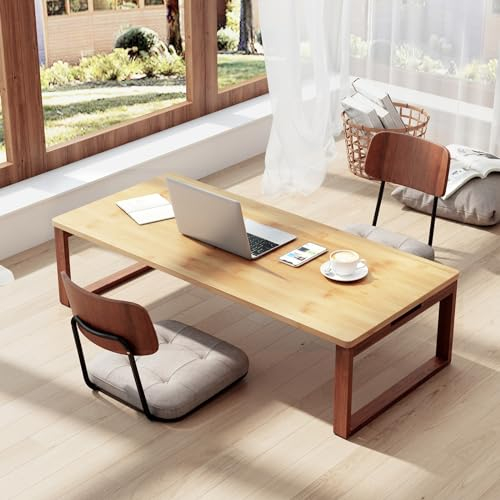 sogesfurniture Bambus Beistelltisch Couchtisch mit faltbaren Beinen, Klappbarer Kaffeetisch Laptoptisch für Wohnzimmer Tatami, Betttisch für Lesen oder Frühstücks, 80x50x31cm