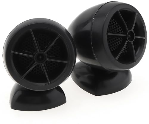 MASO Pair 1200W Mini Dome Tweeter Speaker 12V Loudspeaker Audio Auto Sound Speaker for Car Audio System, 98dB Tweeters for Car Audio, Audio Tweeter Automobile Speaker for Most Car - Black