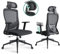 Eucladoceros Bürostuhl Ergonomisch Schreibtischstuhl mit Verstellbarer Lendenwirbelstütze und 2D-Kopfstütze und Armlehne,113° Drehstuhl Wippfunktion,Bürostuhl 150kg,Gummirollen,Schwarz