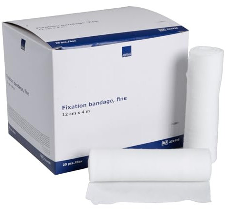 ABENA Mullbinden 12cm x 4m – 20 Stück, Fein, Elastische Binde aus Verbandsmaterial, luftdurchlässige und hautfreundliche Bandage – ideal zur Fixierung bei Wundpflege, Sport & Alltag