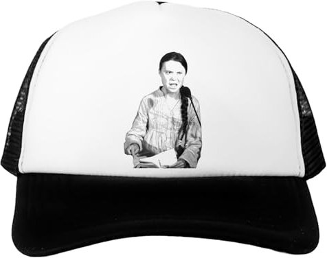 Udaytee Angry Greta Thunberg Verstellbare Weiße Unisex-Baseballkappe Für Kinder