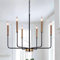 MRHYSWD Kronleuchter Schwarz Gold 6 Flammig Kronleuchter Modern, Kronleuchter Vintage für Wohnzimmer Schlafzimmer Küche Flur, Retro Deckenlampe Hängend Mit E14 Fassung