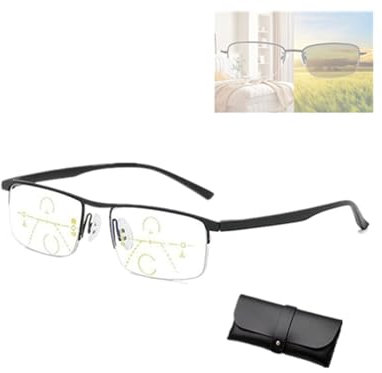 Outfany Intellireader, Sherum Intellireaders, Libiyi Intellireaders, Outfany Lesebrille, Outfany Intelli Lesebrille, Progressive Fern- Und Nah-Lesebrille Aus Titan, Progressive Lesebrille (2.0x,Black)