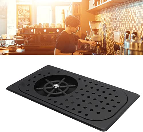 Cup Washer, Stainless Steel Pitcher Rinser, Drain Drip Tray, Glass Rinser Pitcher, Glass Rinser Sink Cup Washer with Sink Hole for Coffee Cups Teacups Milk Cartons Cleaning (Black)
