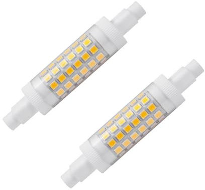 HUAMu R7s LED 78mm Leuchtmittel 7W, Warmweiß 3000K Lampe, Ersatz 70W J78 R7s Linear Halogenstab, 700LM, AC220-240V, Nicht Dimmbar, 360° Abstrahlwinkel, 2 Stück