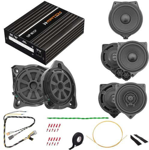 Option DSP-Soundupgrade kompatibel mit Mercedes C-Klasse W205 (mit Standard-Soundsystem, ohne ASD) - 100% Plug & Play mit DSP-Verstärker, Front-Lautsprecher, Heck-Lautsprecher, Center und Subwoofer