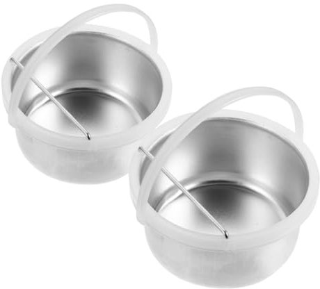 AUTSUPPL 2pcs Aluminum Wax Melting Pot Non-Stick Wax Pot Liner 400cc for Professional Hair Removal Warmer Salon and Home Use Melt Containers