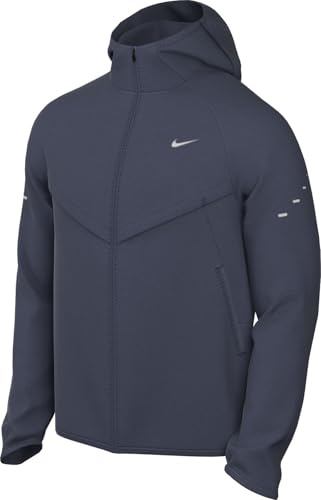 Nike Stride UV Running Jacket with Dri-Fit Technology (Men), Thunder Blue/Reflective Silv, HV4548-437, M