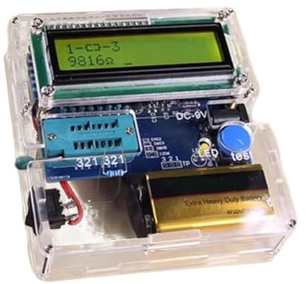 LCR-Messgerät, Hochpräzises LCR-ESR-Kapazitätsmessgerät for Transistoren, Bausatz for Selbermachen, mit vollfarbiger Grafikanzeige und klaren Messwerten,Tester-Tools(Transparent shell)