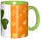 GMSGHJHDR Two Tone Color Ceramic Mugs, 11 Oz, Stylish 3D Irish Flag Colorful Inside Ceramic Coffee Mug Tea Cup, Coffee Cups for Home, Office, and Kitchen | for Microwave