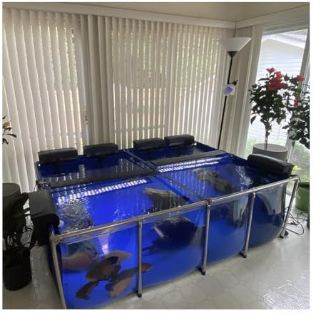 1.3mm Teli Per Laghetti In Tela, Grande Acquario Da Giardino, Piscina Per Laghetti Con Pannello Di Visualizzazione Trasparente, Valvola Di Scarico, Laghetto Esterno Per Pesci Koi, Tartarughe E Nuoto,