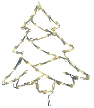 Nipach Großes Fensterbild - Motiv: Weihnachtsbaum - 50 LED warm weiß – Höhe 42,5 cm