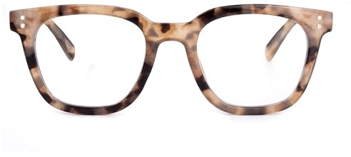 OKH Blaulichtfilter Brille Damen Herren – Übergröße Quadratisch, Anti-UV, Ohne Stärke, Modische Bildschirmbrille für Alltag und Arbeit
