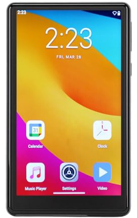 Cryfokt Lecteur MP3, écran Tactile HD 5 Pouces, 4G, Stockage 64 Go avec Prise en Charge WiFi Play, pour Vidéos Musicales, Radio FM, Lecture de Livres électroniques (Black)