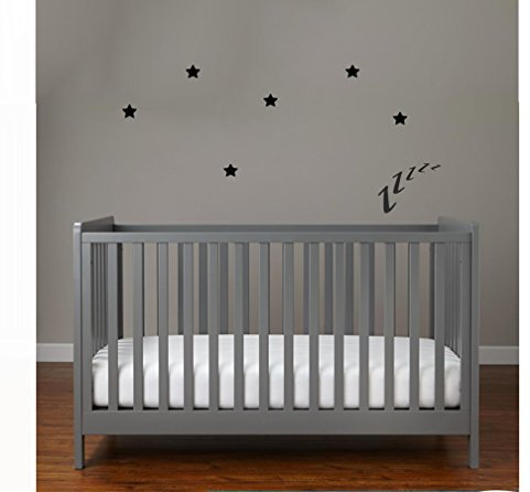 Zzzz Schlaf gut Schrift Träume Tiefschlaf Baby Sticker Vinyl sleep Aufkleber Wandtattoo Kinder Decor Baby Jungen oder Mädchen Kindergarten, Kinderzimmer, Babyzimmer, Süß, Decal (Schwarz)